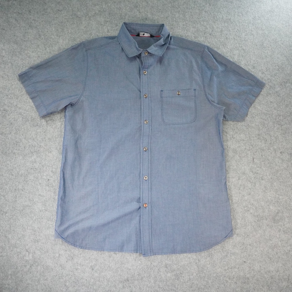 The North Face Shirt Mens Medium‎ Blue Short Sleeve Chambray Button Up
